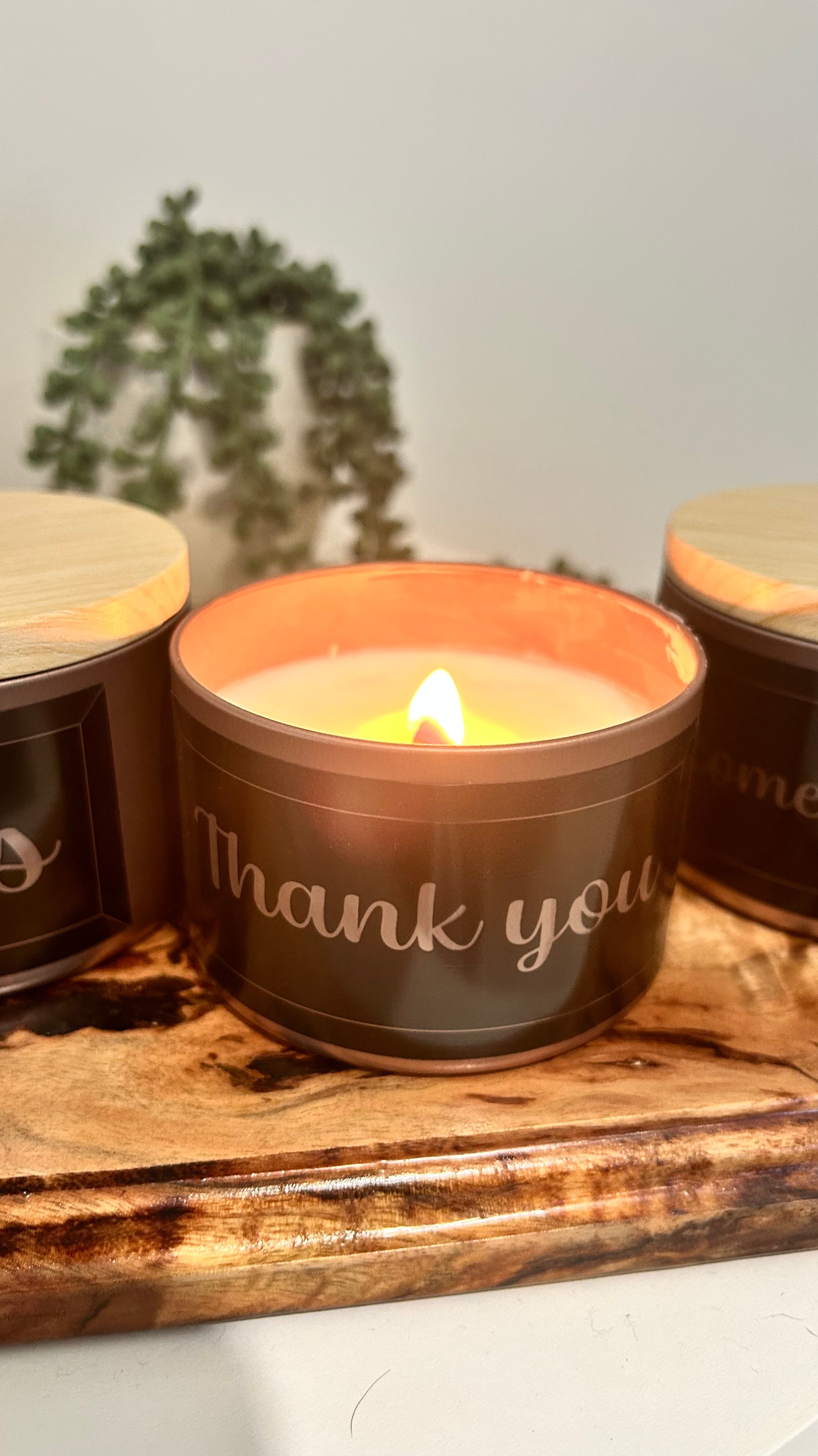 Hand-Poured Tropical Spice Candle with Vinyl Message