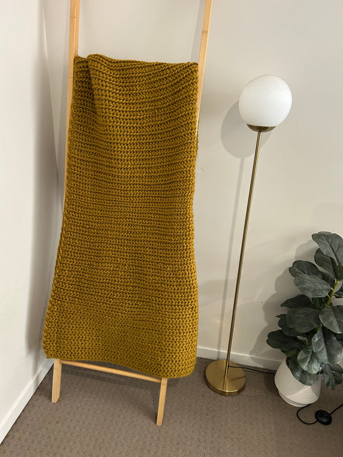 Gold crochet blanket