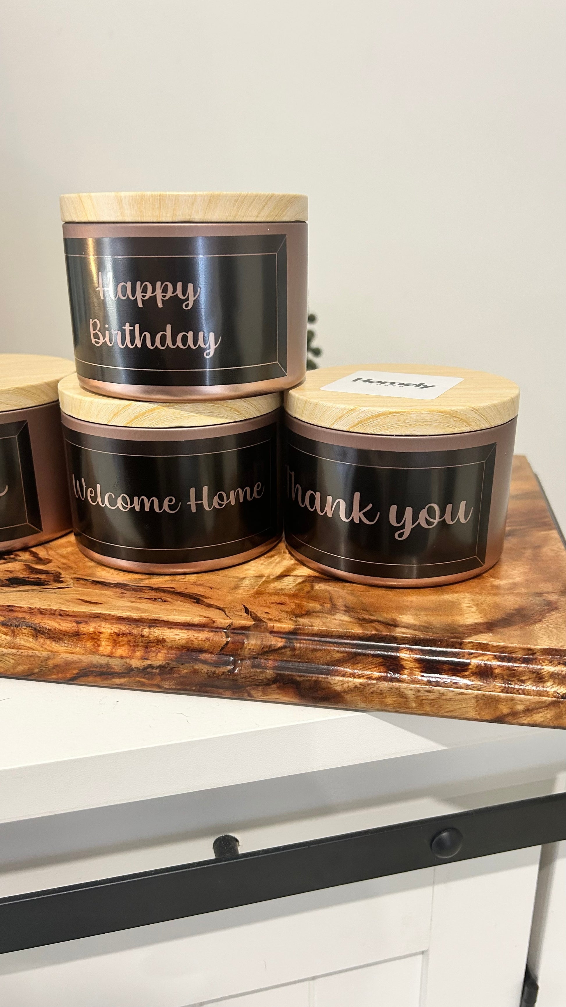 Hand-Poured Tropical Spice Candle with Vinyl Message