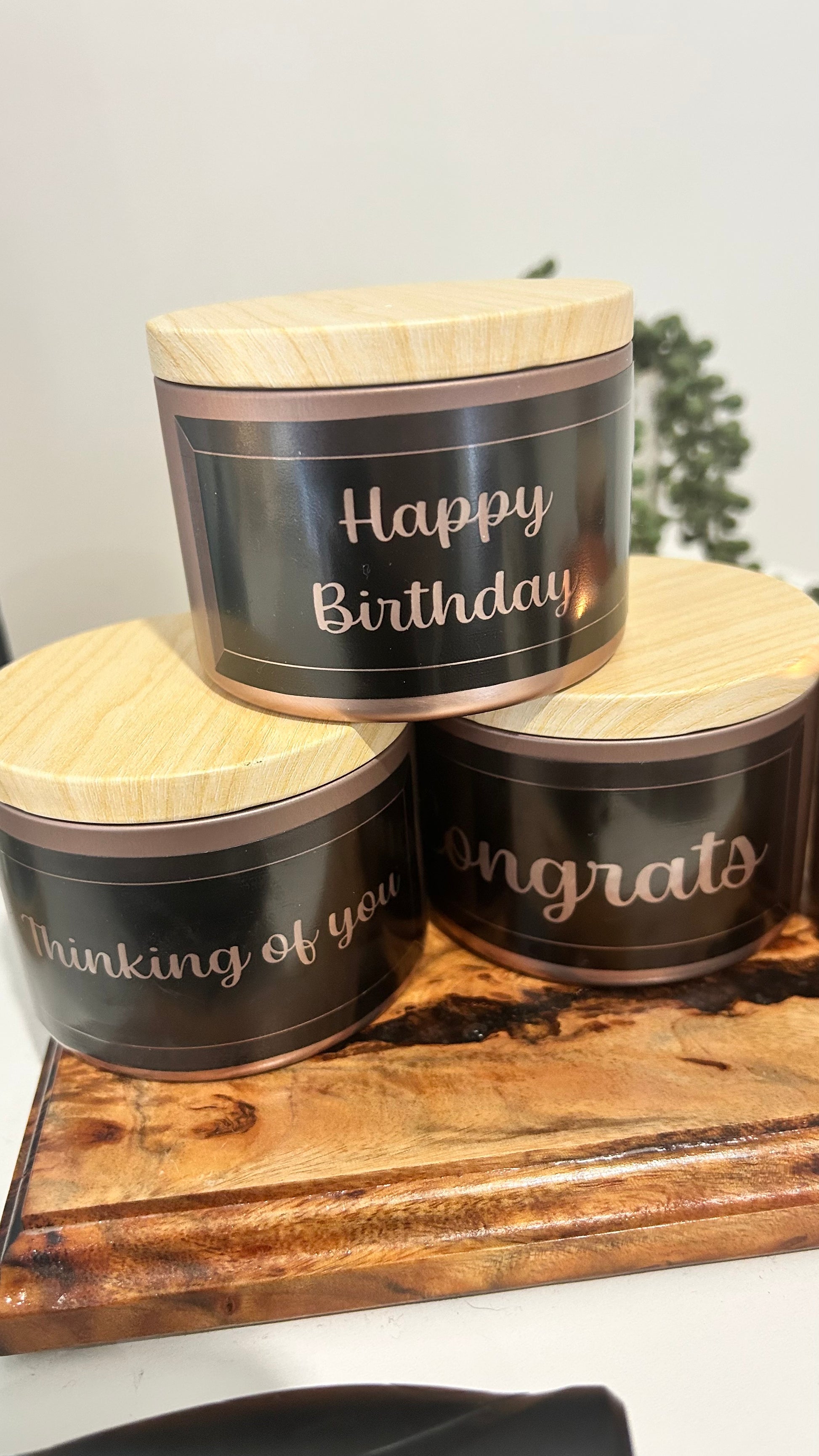 Hand-Poured Tropical Spice Candle with Vinyl Message