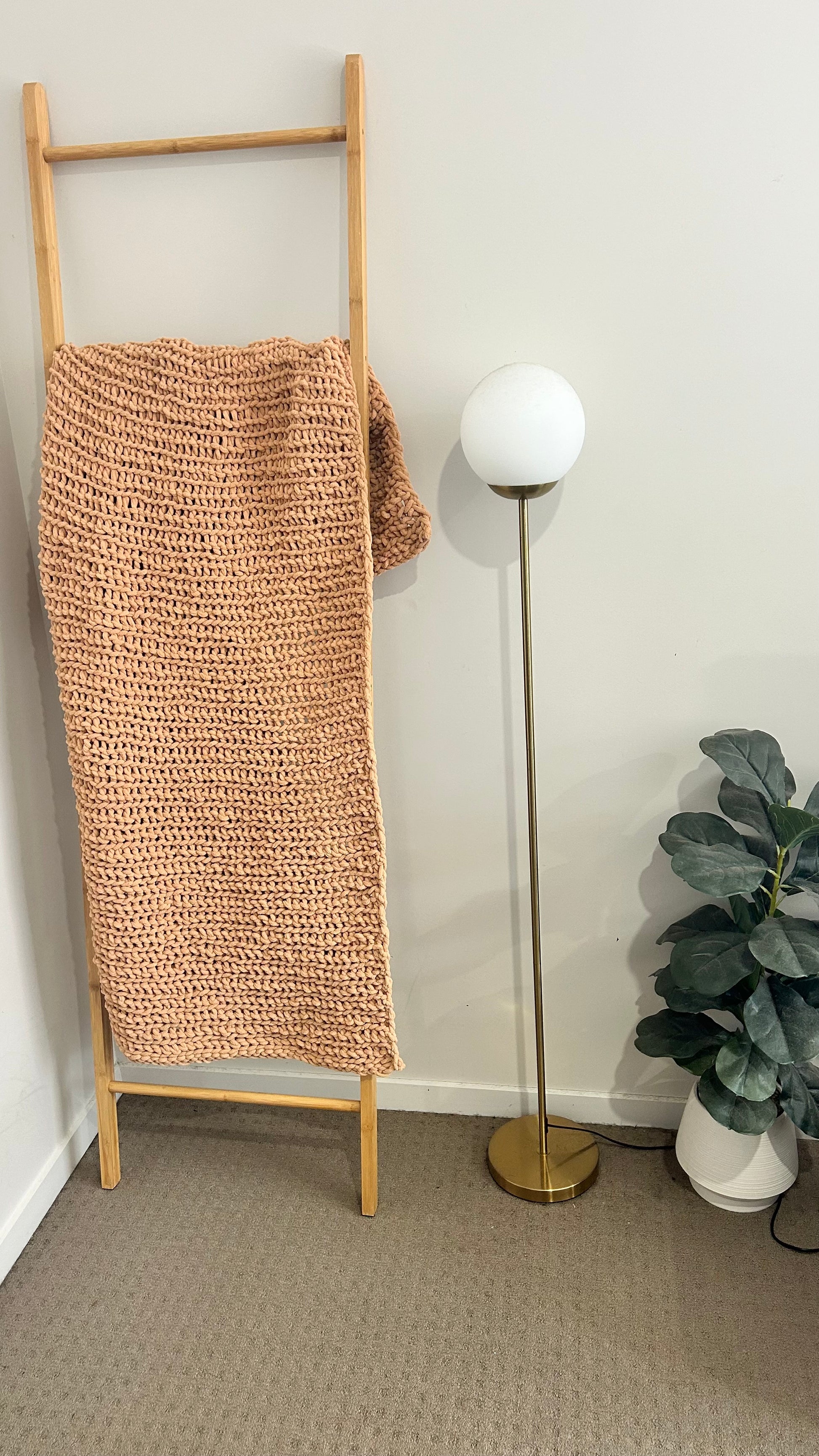 Soft light brown throw
