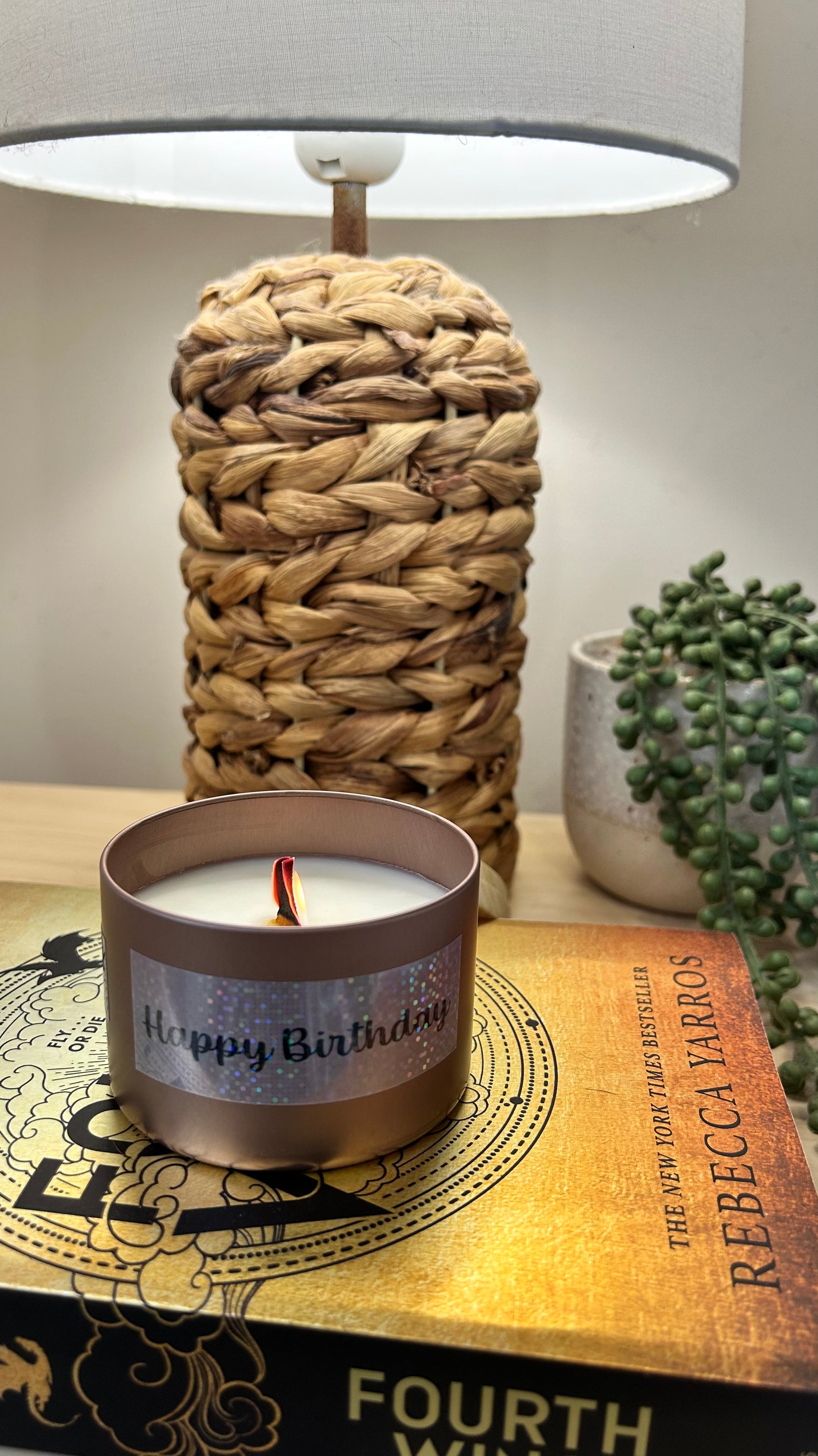 Hand-Poured Tropical Spice Candle with Vinyl Message