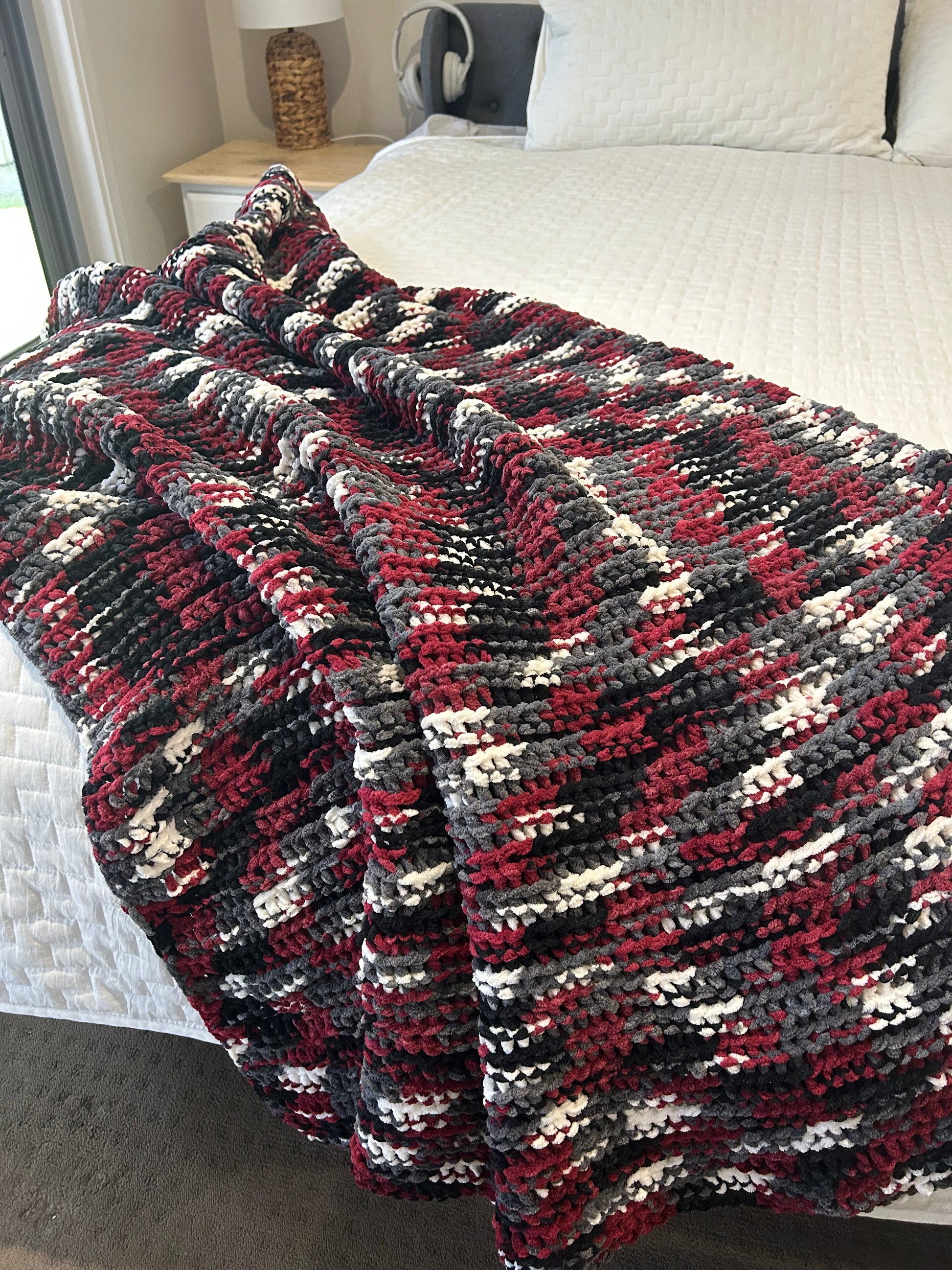 Handmade Crochet Blanket – Throw Size - Christmas theme