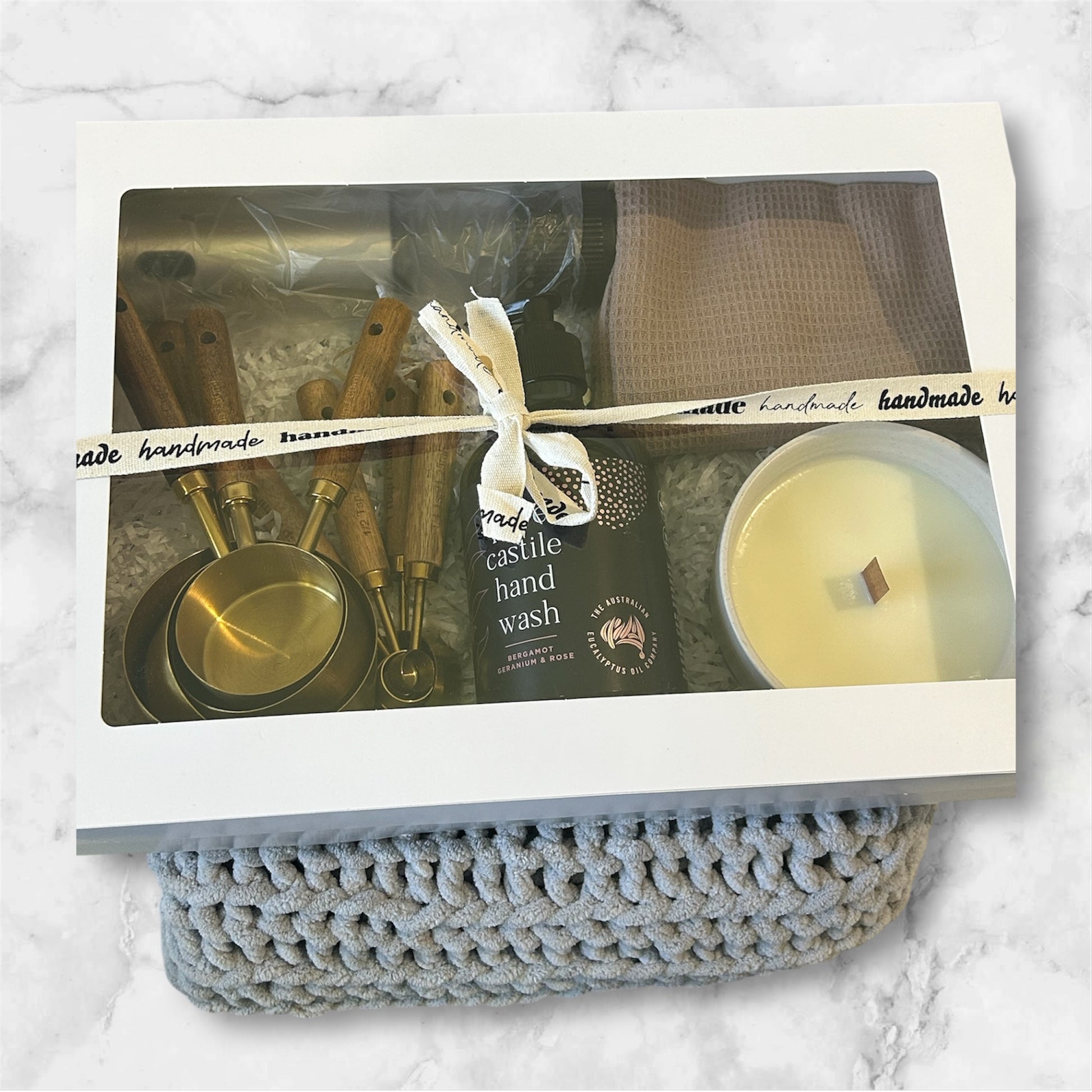 Crochet blanket + Homely gift box bundle