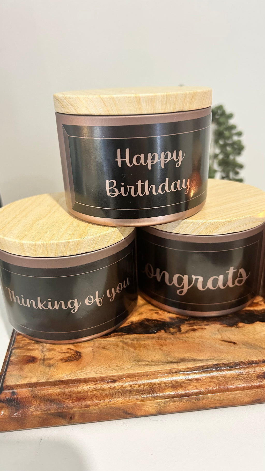 Hand-Poured Tropical Spice Candle with Vinyl Message