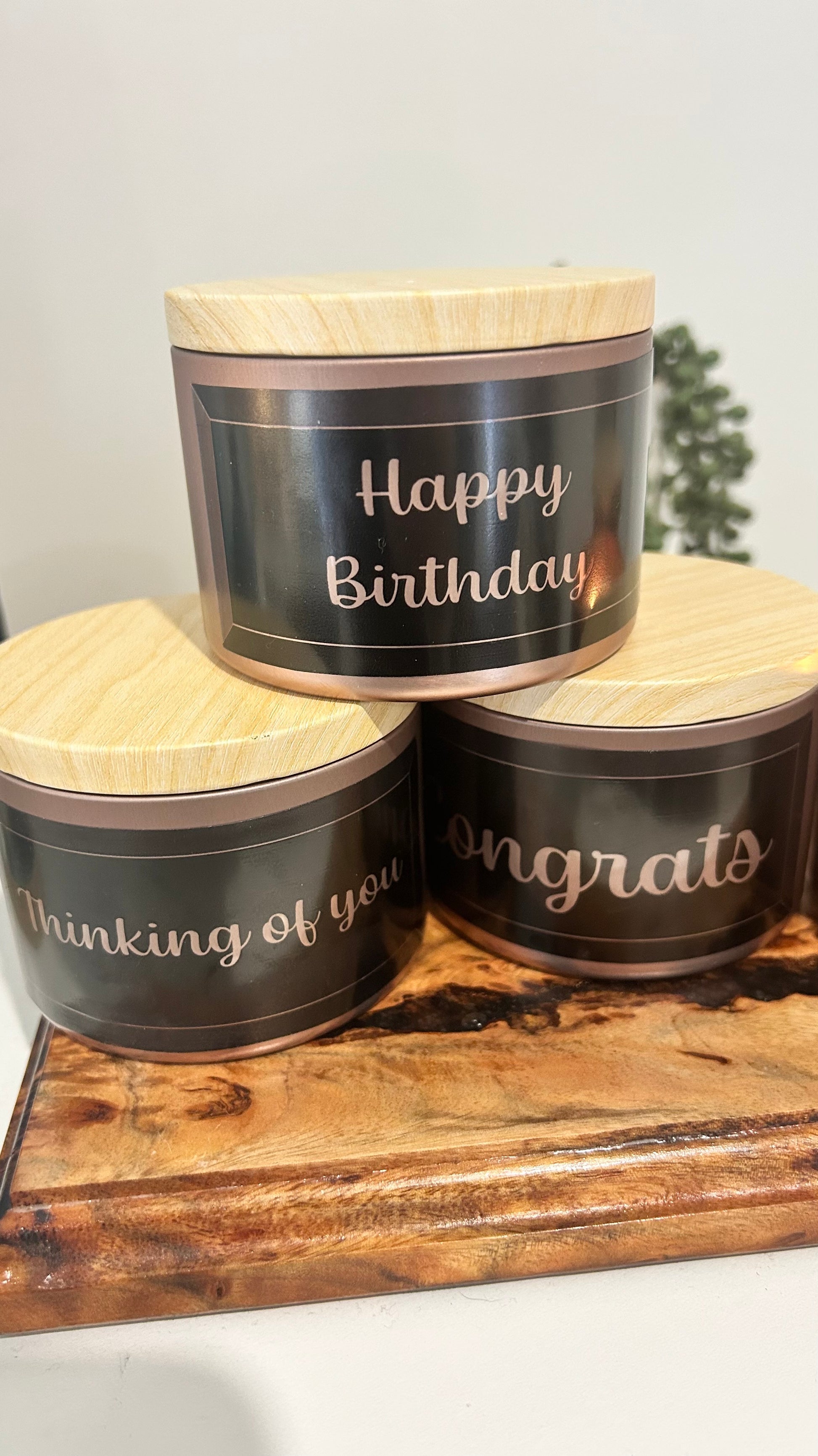 Hand-Poured Tropical Spice Candle with Vinyl Message