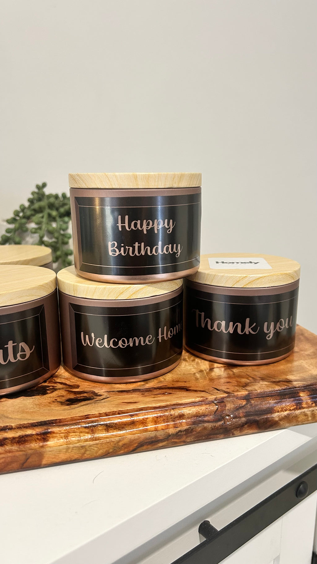 Hand-Poured Tropical Spice Candle with Vinyl Message