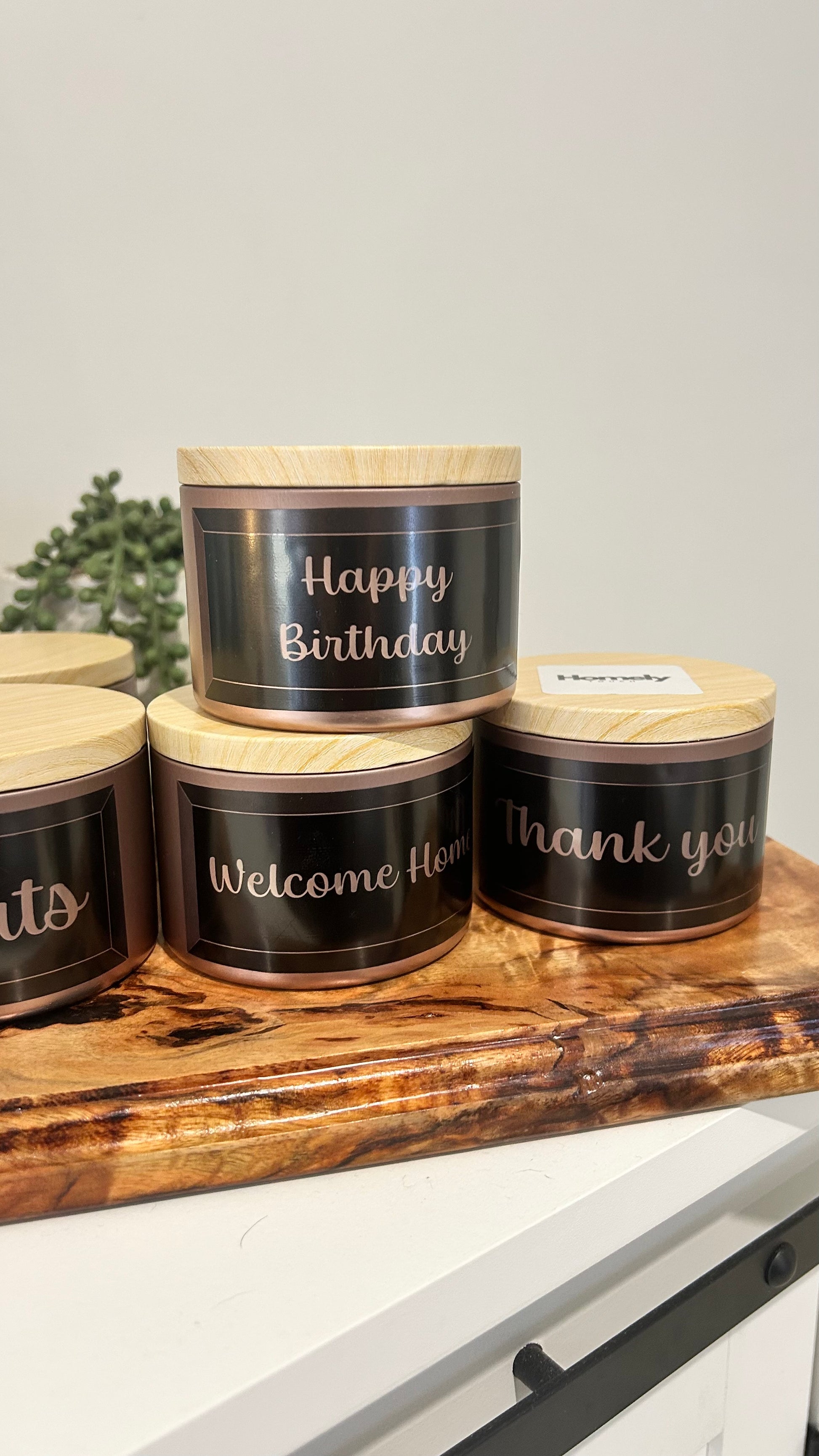 Hand-Poured Tropical Spice Candle with Vinyl Message