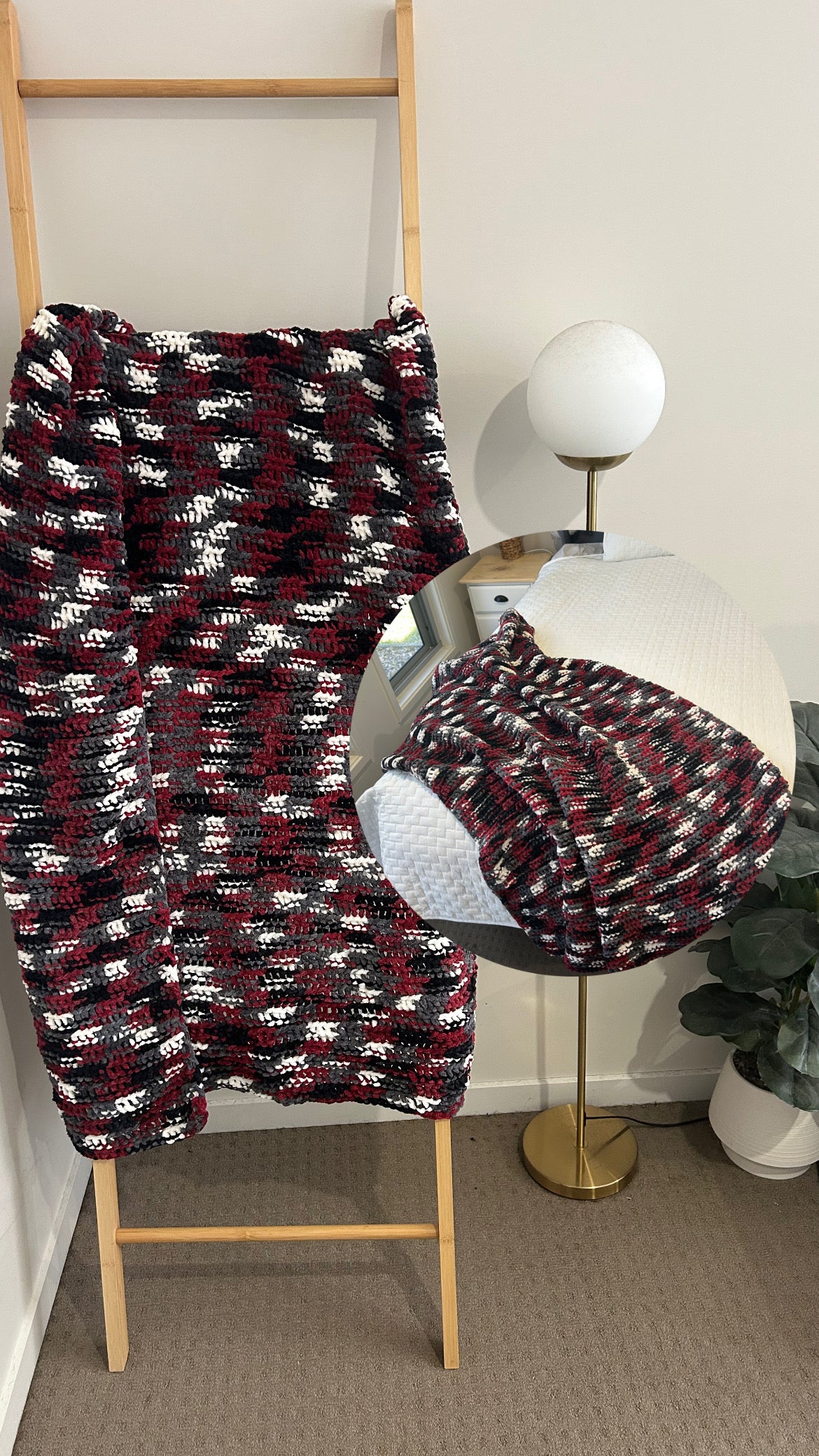 Handmade Crochet Blanket – Throw Size - Christmas theme