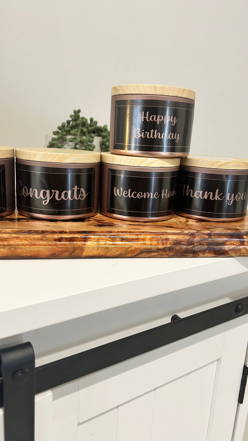 Hand-Poured Tropical Spice Candle with Vinyl Message