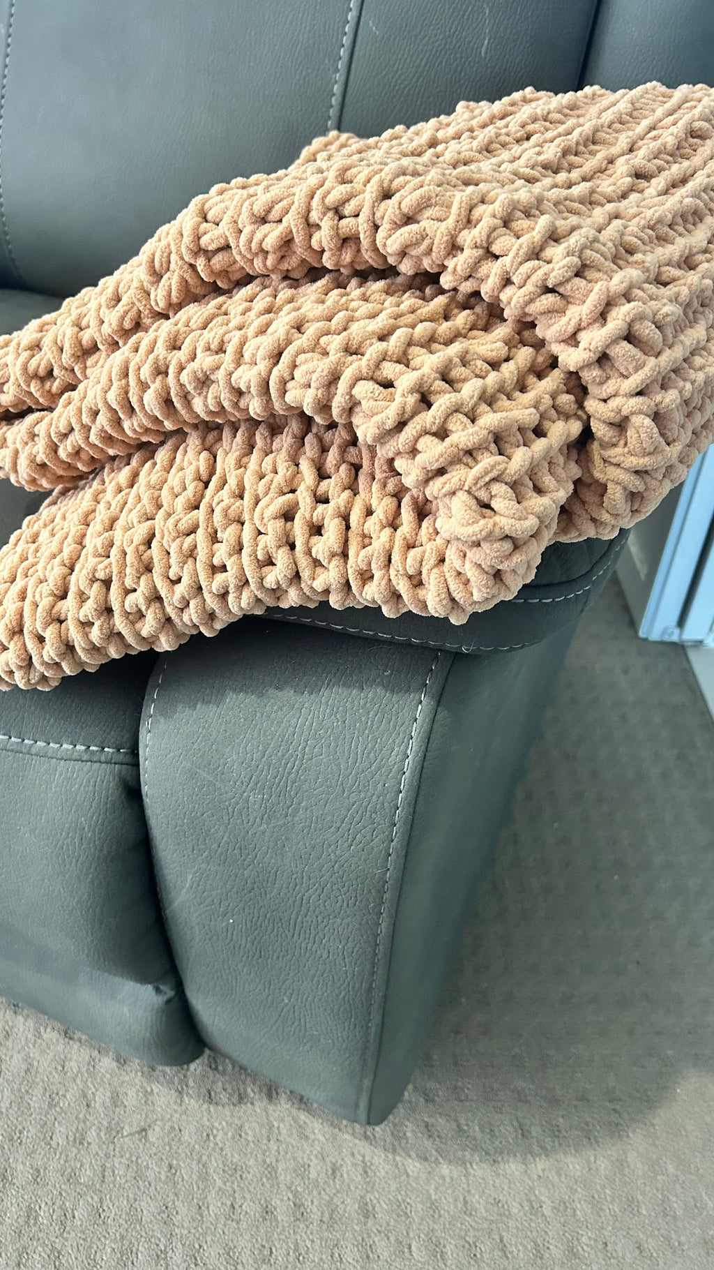 Soft light brown throw