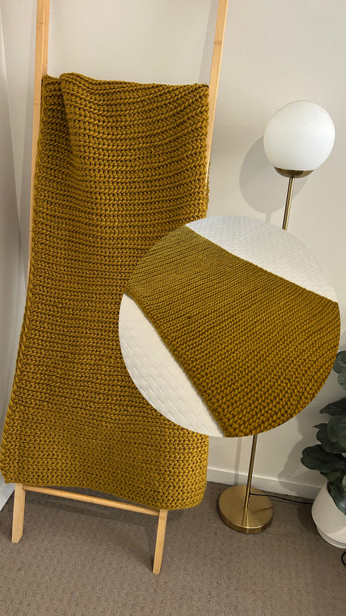 Gold crochet blanket