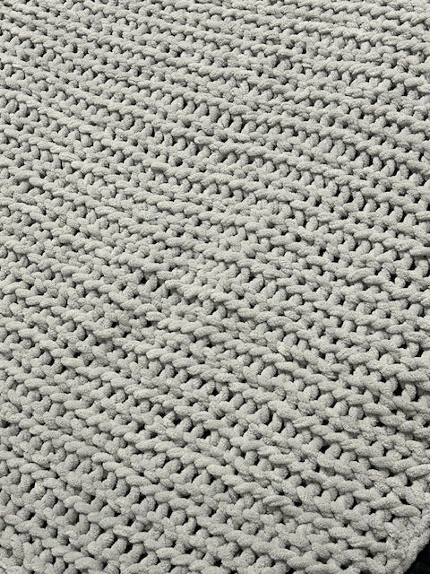 Handmade Crochet Blanket – Throw Size - Grey