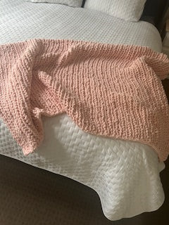 Handmade Crochet Blanket – Throw Size - Pink