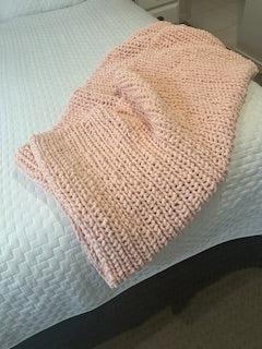 Handmade Crochet Blanket – Throw Size - Pink