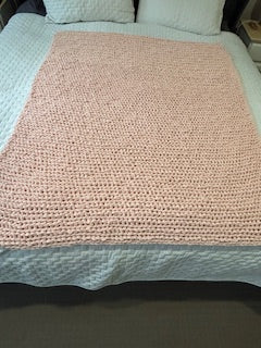 Handmade Crochet Blanket – Throw Size - Pink