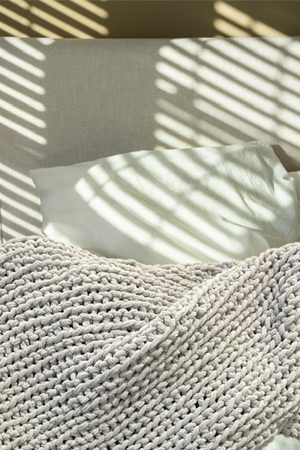 Handmade Crochet Blanket – Throw Size - Grey