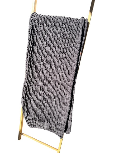 Handmade Crochet Blanket – Throw Size - Charcoal