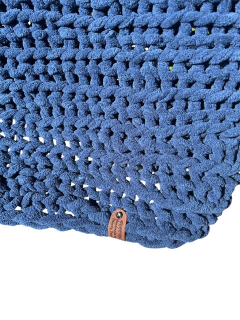 Handmade Crochet Blanket – Throw Size - Navy